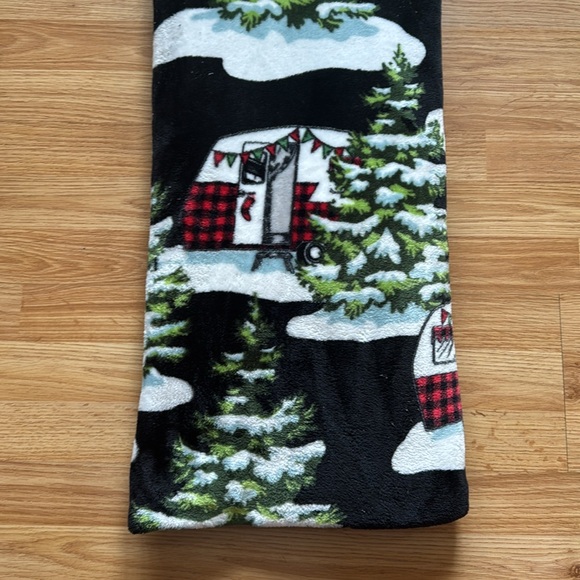 Cozy Holiday Blanket with Camper and Tree Design - Picture 1 of 5